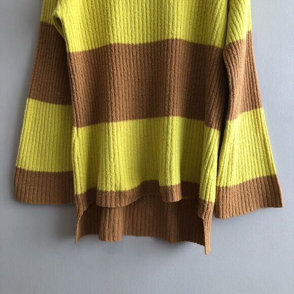 BP Oversized Striped Soft Stretchy Knit Sweater Shirt Yellow Brown - Picture 6 of 12